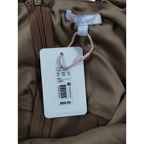 Faux Snakeskin Animal Print Camel Multi Juniors Mini Dress Size Large New - Picture 8 of 8